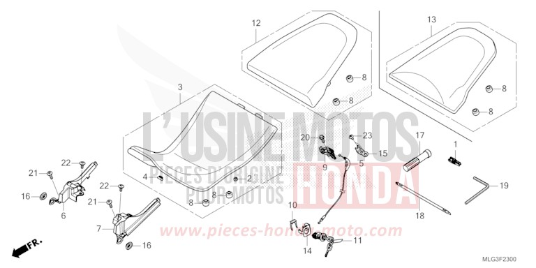 SIEGE de Africa Twin DCT GRAND PRIX RED (R380B) 2022